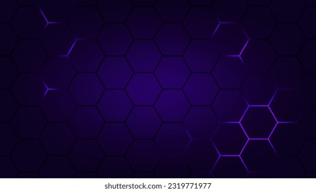 Hexagonal abstract technology background. electric glow hexagonal background. vector illustration.