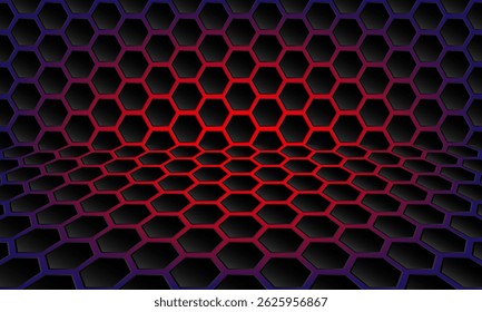 Hexagonal abstract technology background. electric glow hexagonal background. vector illustration.