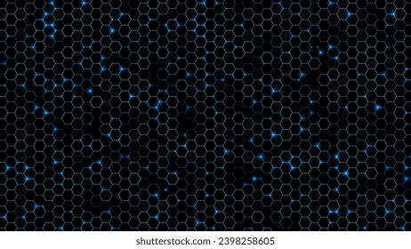 Hexagonal Abstract Technology Background. Hexagons Pattern for Hi-Tech Communication Design. Hi-tech Cyber Hexagon Sci-Fi Game Banner Grid. Vector Illustration