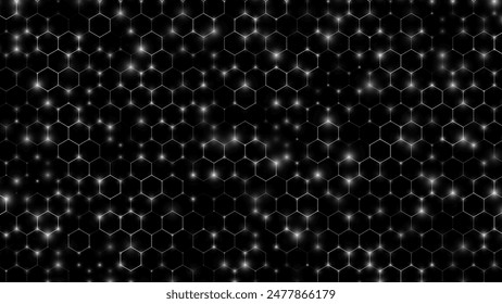 Fondo Abstractas hexagonal de la Tecnología. Patrón hexagonal para el diseño de comunicación de alta tecnología. Red de Anuncio de juegos de ciencia ficción Cyber Hexagon de alta tecnología. Patrón Nano Shield. Ilustración vectorial