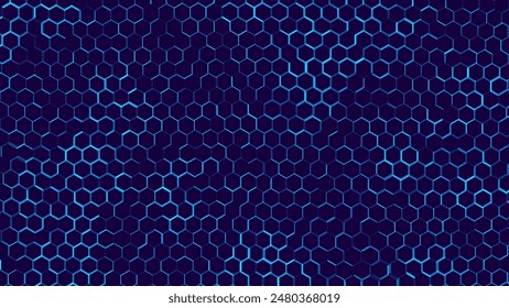 Hexagonal Abstract Technology Background. Hexagons Pattern for Hi-Tech Communication Design. Hi-tech Cyber Hexagon Sci-Fi Game Banner Grid. Nano Shield Pattern. Vector Illustration