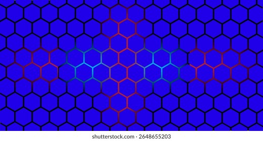 Hexagonal Abstract Technology Background. Hexagons Pattern for Hi-Tech Communication Design. Hi-tech Cyber Hexagon Sci-Fi Game Banner Grid. Nano Shield Pattern. Vector Illustration