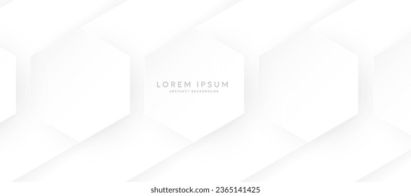 Abstrakter, sechseckiger weißer Hintergrund. Moderner, minimalistischer, sechseckiger geometrischer Hintergrund