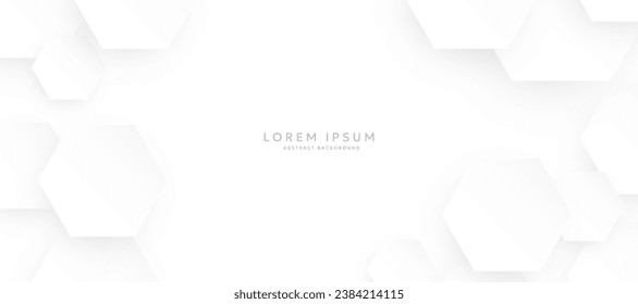 Abstrakter, sechseckiger weißer Hintergrund. Moderner, minimalistischer, sechseckiger geometrischer Hintergrund	
