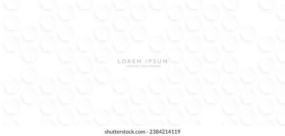Abstrakter, sechseckiger weißer Hintergrund. Moderner, minimalistischer, sechseckiger geometrischer Hintergrund	