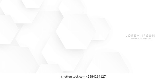 Abstrakter, sechseckiger weißer Hintergrund. Moderner, minimalistischer, sechseckiger geometrischer Hintergrund	