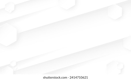 Abstrakter, sechseckiger weißer Hintergrund. Moderner, minimalistischer, sechseckiger geometrischer Hintergrund