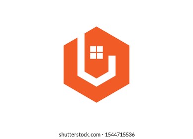 Hexagonal Architecture Building Flat Logo