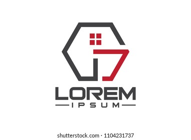 hexagonal architecture logo letter g 