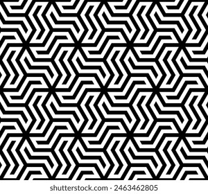 Hexagonal Artistic repeating pattern vector. Geometric line art seamless patterns, hive symbol background.