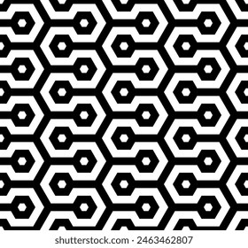 Hexagonal Artistic repeating pattern vector. Geometric line art seamless patterns, hive symbol background.