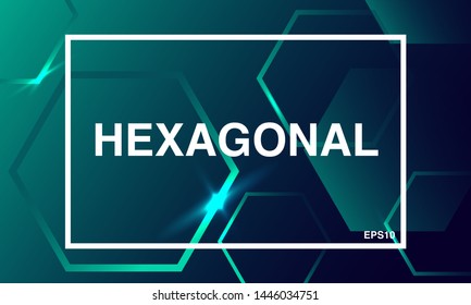Hexagonal Background Abstract. With Green Color