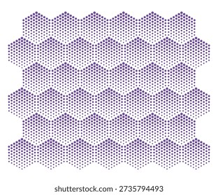 hexagonal background bee nest with halftone style vector. halftone texture and diagonal background