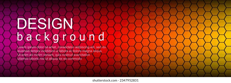 
Hexagonal background with colorful gradients and glare. vector illustration for modern website text and message design.