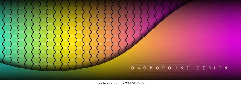 
sechseckiger Hintergrund mit bunten Farbverläufen und Drüsen. Vektorgrafik für modernes Web-Text- und Nachrichtendesign.