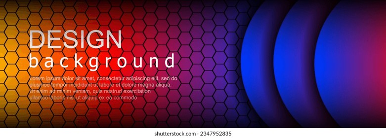
Hexagonal background with colorful gradients and glare. vector illustration for modern website text and message design.
