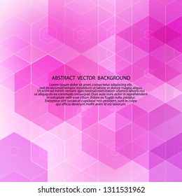 hexagonal background. geometric design.  pink vector illustration. 