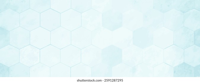 Hexagonal background with a light blue background, featuring a subtle textured pattern. The background is modern and calming. Minimal marble texture with hexagon pattern background vector