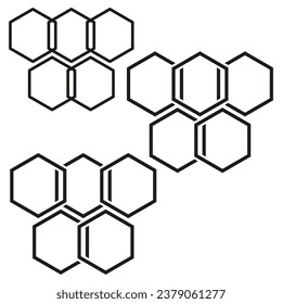 Hexagonal background line with text. Vector illustration. EPS 10.