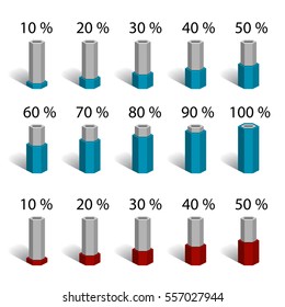 hexagonal bar percentage chart graph diagram vector