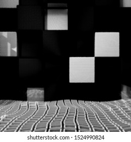 Hexagonal black and white dotted pattern. Abstract on background with  
Halftone effect. Vector illustration. - Vector