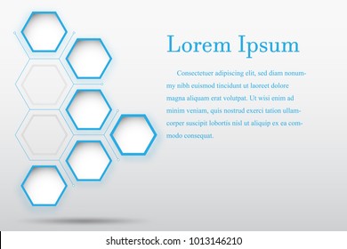 hexagonal block abstract background as design, template and presentation concept. vector illustrator.