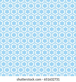 Hexagonal Blue Floral Pattern