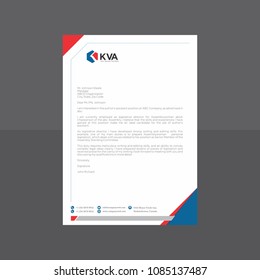 Hexagonal Blue And Red Letterhead