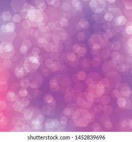 Hexagonal bokeh effect. Abstract geometric background.
