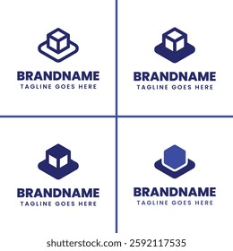 Hexagonal Box on Podium Logo, for businesses in logistics, technology, or packaging industries