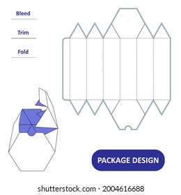 Hexagonal box template. Print ready eye catching package vector design. Effective for bottles and special-edition products. Easily changeable sides.