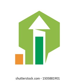 Hexagonal Business Bar Arrow Direction Vector color Isolated