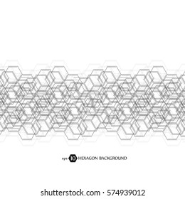 Hexagonal business pattern. Scientific medical research. Hexagons structure lattice. Geometric abstract background. Chemistry, science and technology concept. Vector illustration