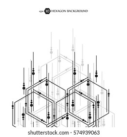 Hexagonal business pattern. Scientific medical research. Hexagons structure lattice. Geometric abstract background. Chemistry, science and technology concept. Vector illustration