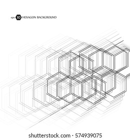 Hexagonal business pattern. Scientific medical research. Hexagons structure lattice. Geometric abstract background. Chemistry, science and technology concept. Vector illustration