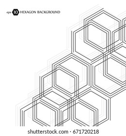 Hexagonal business pattern. Scientific medical research. Hexagons structure lattice. Geometric abstract background. Chemistry, science and technology concept. Vector illustration