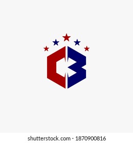 logotipo de inicio hexagonal c 3