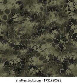 Hexagonal camouflage seamless patern. Abstract modern endless digital contemporary design texture. Military geometric ornament for fabric, fashion and vinyl wrap print. Vector illustration.