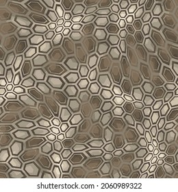 Hexagonal camouflage seamless patern. Abstract modern endless digital contemporary design texture. Military geometric ornament for fabric, fashion and vinyl wrap print. Vector illustration.