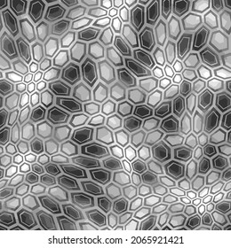 Hexagonal camouflage seamless patern. Abstract modern endless digital contemporary design texture. Military geometric ornament for fabric, fashion and vinyl wrap print. Vector illustration.