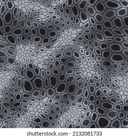 Patrón sin fisuras de camuflaje hexagonal. Resumen de la textura moderna de diseño digital contemporáneo. Ornamento geométrico militar para la impresión de tela, moda y envoltura de vinilo. Ilustración vectorial.
