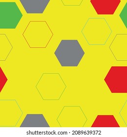 Hexagonal camouflage seamless pattern. Abstract digital geometric military endless camo background texture for fabric and fashion print. Vector illustration.  Honeycomb shapes mosaic backdrop.