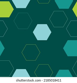 Hexagonal camouflage seamless pattern. Abstract digital geometric military endless camo background texture for fabric and fashion print. Vector illustration.  Hand painted colorful illustration