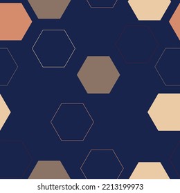 Hexagonal camouflage seamless pattern. Abstract digital geometric military endless camo background texture for fabric and fashion print. Vector illustration. Repeating Pattern Tile Swatch Included.