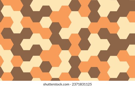 Patrón de camuflaje exagerado sin fisuras. Resumen de textura de fondo geométrica e interminable para tela y estampado de moda. Ilustración vectorial.