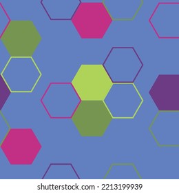 Hexagonal camouflage seamless pattern. Iridescent Sparkling Polygonal Background.