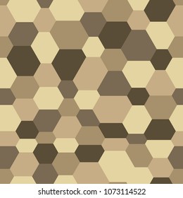 Hexagonal camouflage seamless pattern vector stock illustration. Abstract modern camo geometric background.