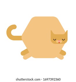 Hexagonal cat isolated. Geometric pet. vector illustration