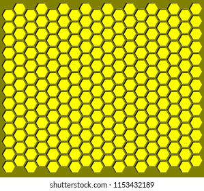 Hexagonal cell seamless pattern, comb texture. Vector illustration