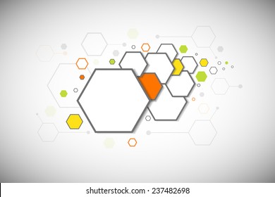 Hexagonal cells lying on each other. Vector graphics.